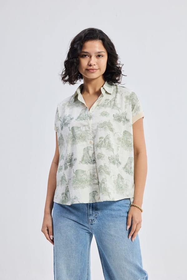 Relaxed-Fit Button-Down Shirt In Animal Print — REISTOR