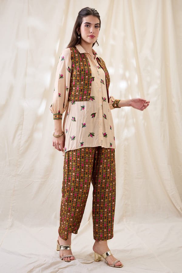 Gulzaar Printed Kurta Set With Jacket — SOUP by Sougat Paul