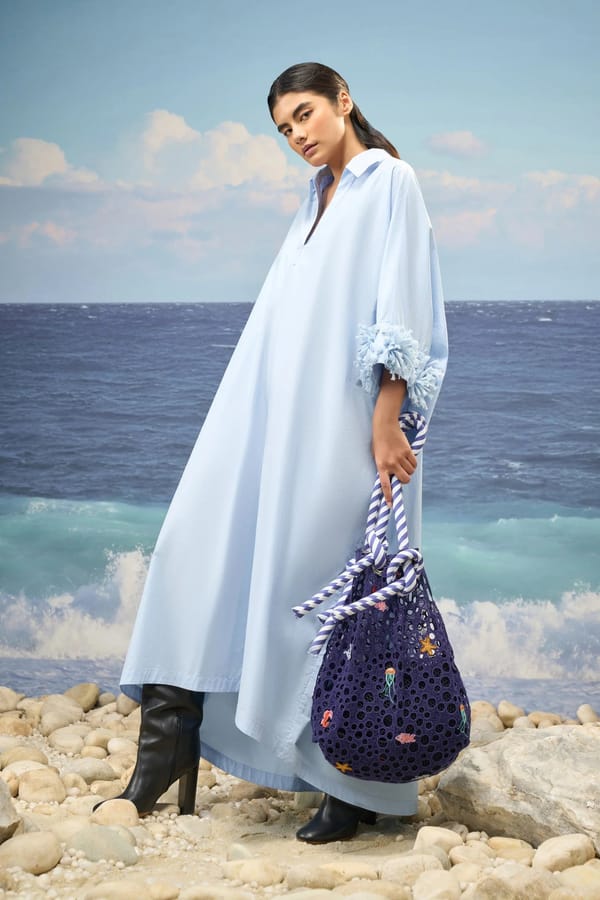 Oversized Dress Cotton Poplin – Light Blue — Genes Lecoanet Hemant