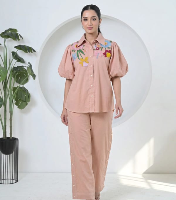 Badabagh Embroidered Short Balloon Sleeves Co-Ord Set — RUCHIKA MALLIKA LABEL