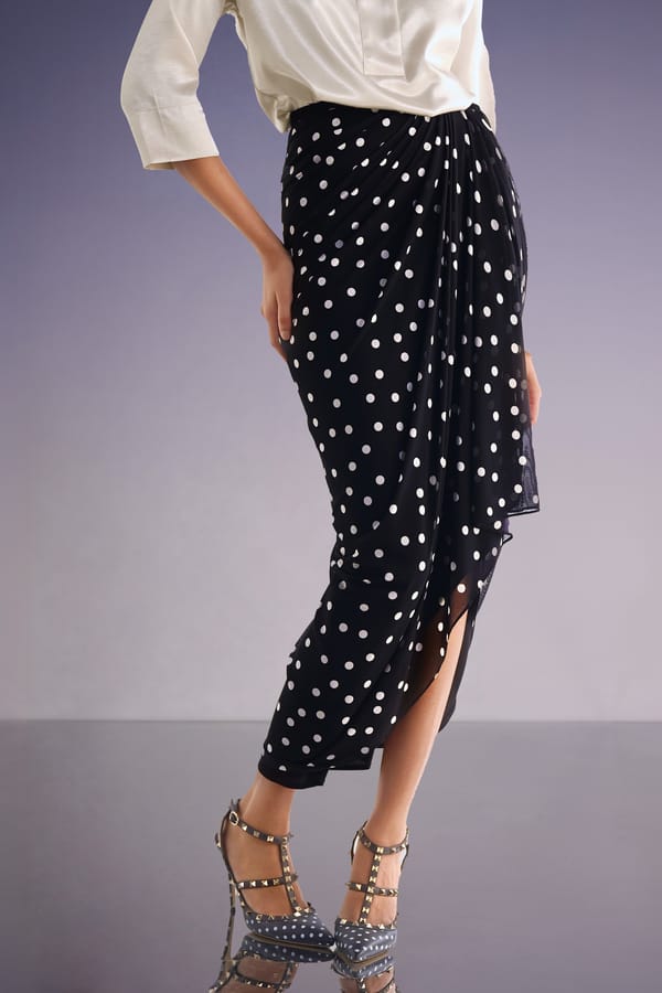 Polka Dot Drape Skirt — Dash and Dot
