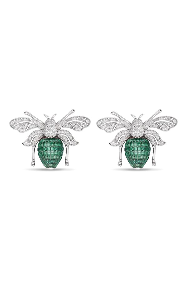Emerald Green Enchanted Hive Honey Bee Earrings — Miss Jo