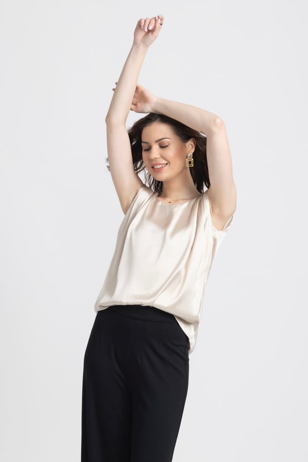 Creamy Pleated Top — Julo