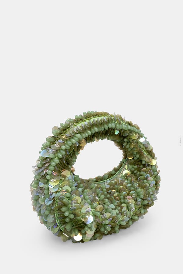 Pistachio Bloom Luxe Embellished Beaded Bag — Versuhz India