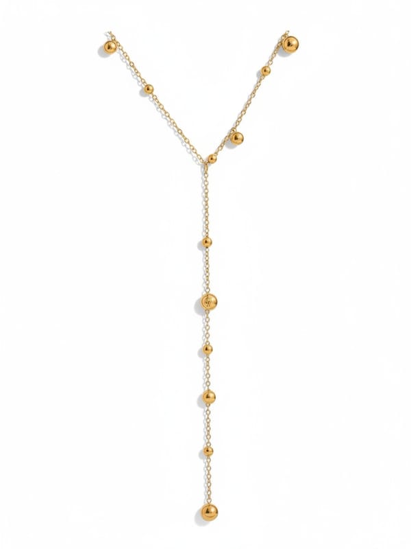 Long Tassel Round Bead Necklace — Cao Jewellery
