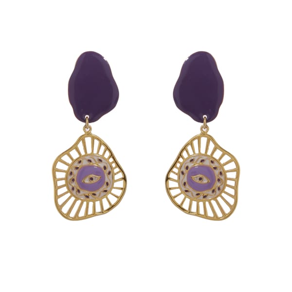 Evil Eye Earrings - Purple — Azga