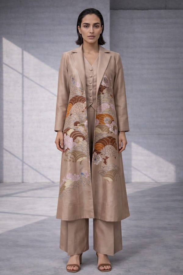 Mizu Beige Long Jacket Set — OJA