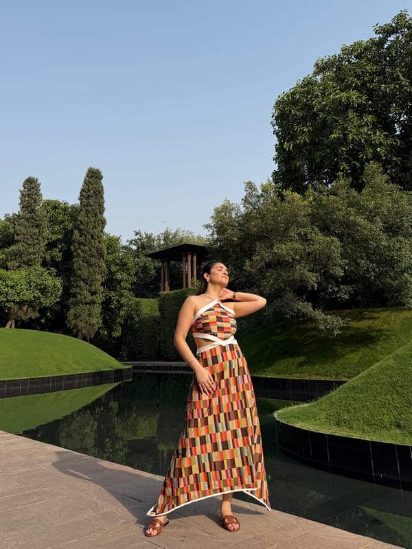 Aaleyah Dress In Camino Print — GAIMA LABEL