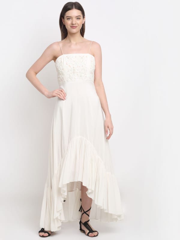 Blue Ruffle Dress — EWOKE STUDIO