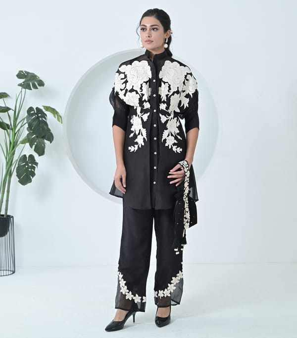 Ivory Garden Long Tunic Set — RUCHIKA MALLIKA LABEL