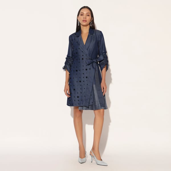 NEBULA EMBROIDERED JACKET DRESS — Linetribe