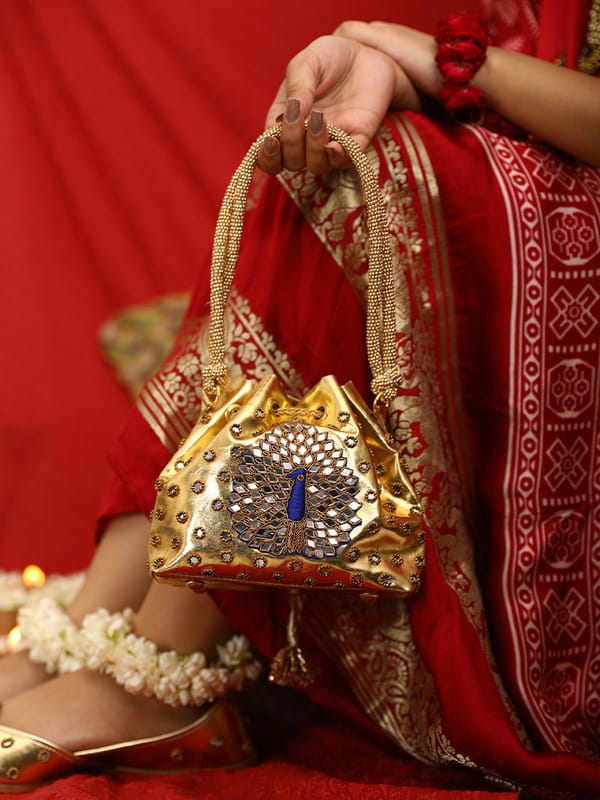 Gold Peacock (Potli) — 5 Elements