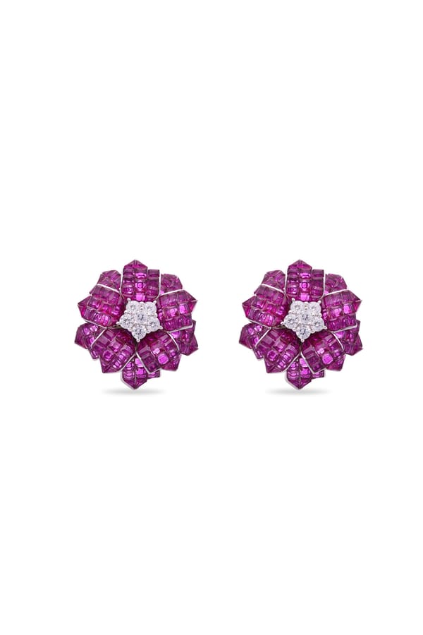 Ruby Starlit Blossom Studs Earrings — Miss Jo