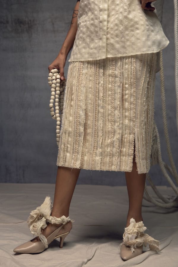 Khadi Silk Fringing Skirt — Kritika Murarka