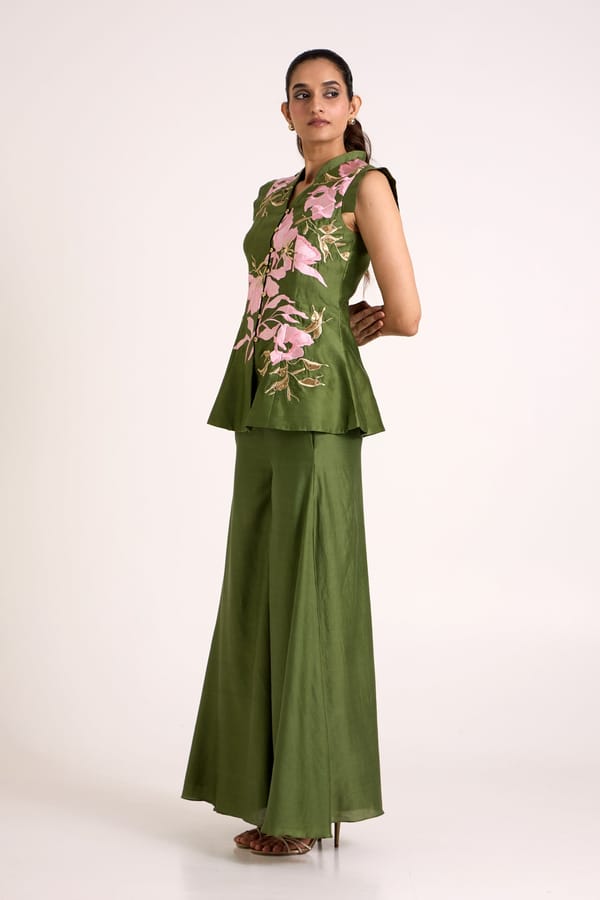 Stacy - Peplum Vest + Flare Pants — Madder Much
