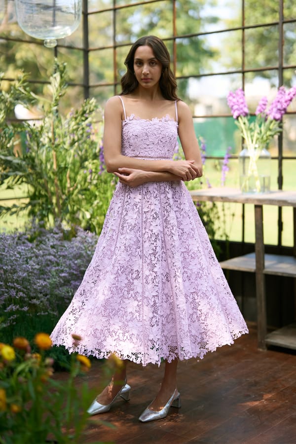 Scalloped Flared Lace Midi — Dash and Dot
