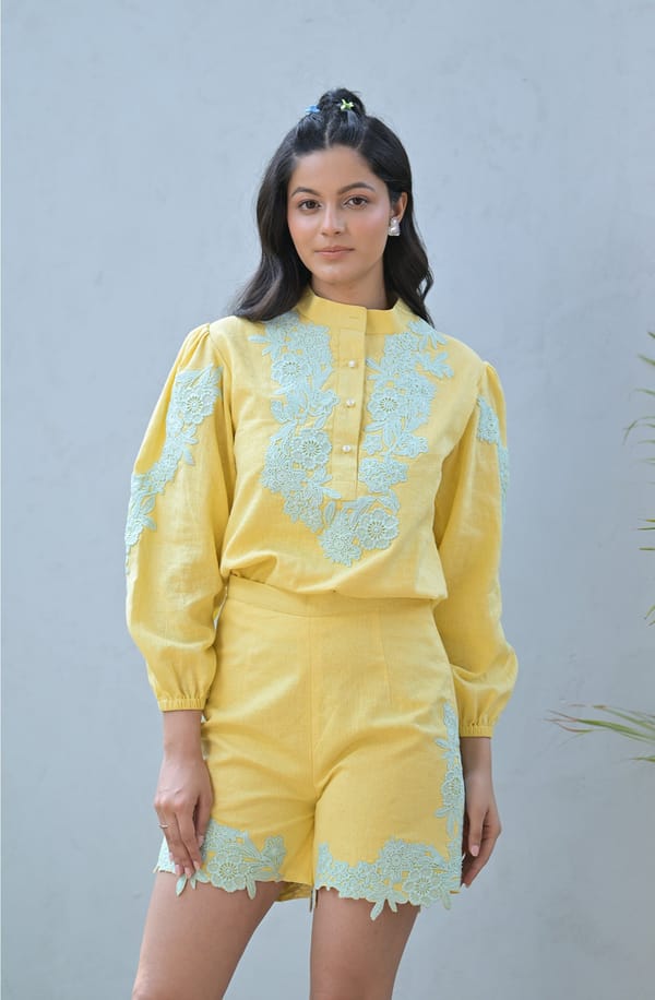 Buttercup Yellow Shorts Set — OMBRELLO