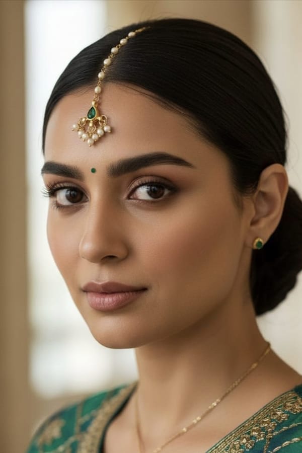 Emerald Drop Maang Tikka — Beauty Spot Jewellery