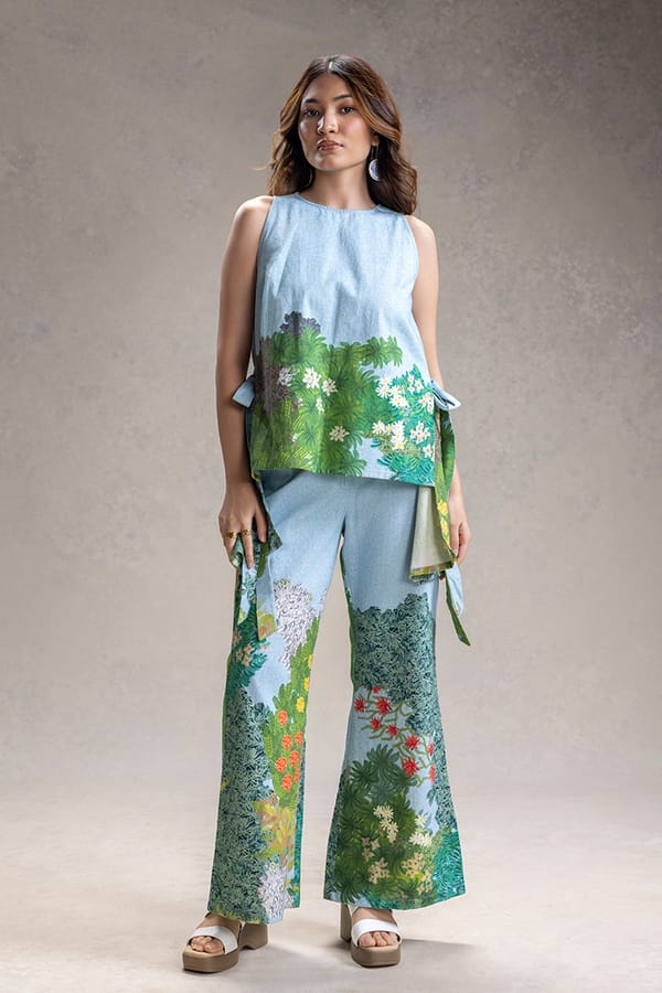 Blume Printed Paneled Top And Pants — SOUP by Sougat Paul