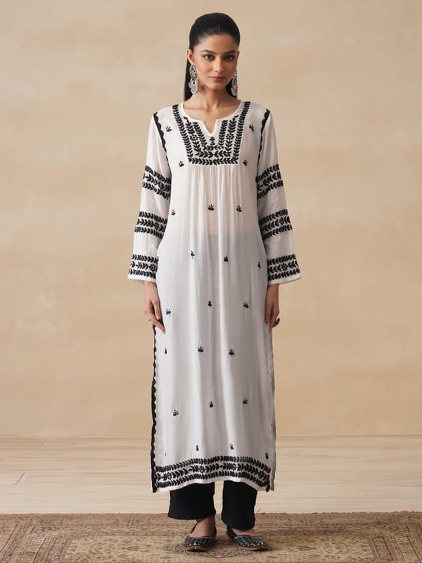 Adila Straight Kurta — House Of Chikankari