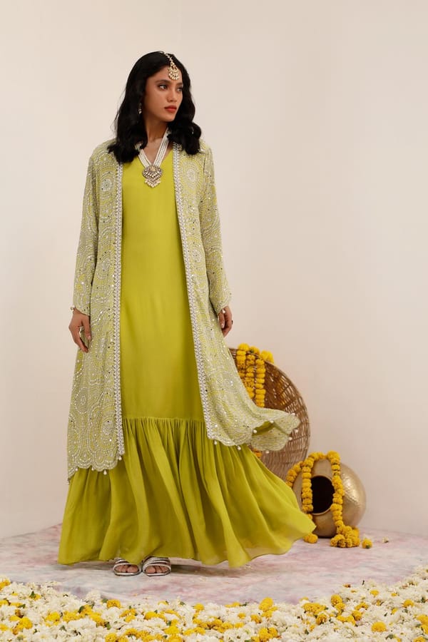 Hoor - Long Jacket Set — Surkh Syahi