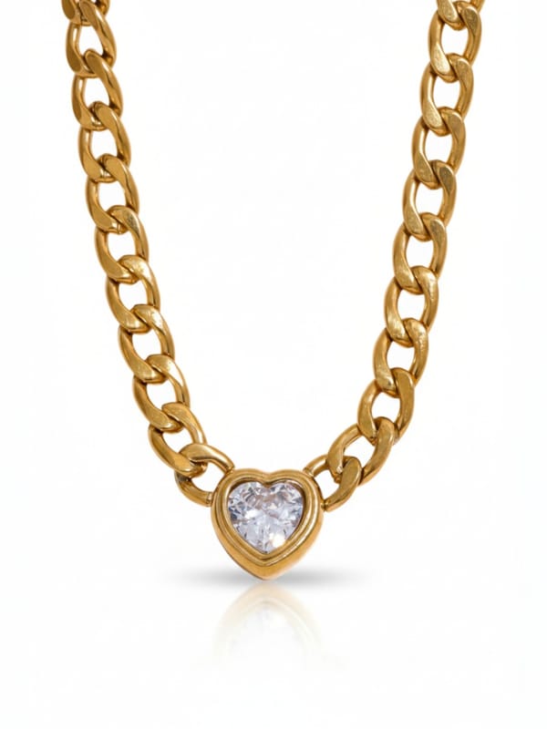 Heart Bling Zirconia Pendant Necklace — Cao Jewellery