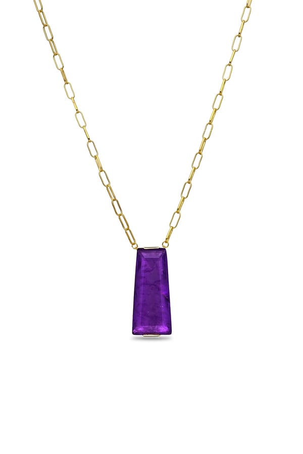 Dark Purple Mystic Moonstone Pendant With Chain — Miss Jo