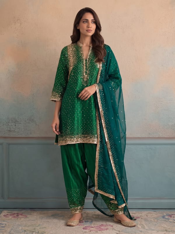 Green Meadow Kurta Set — SUSHIL AGGARWAL
