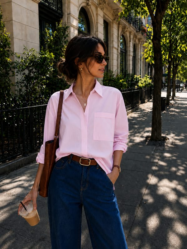 PaperLite Poplin Pink Oversized Shirt — Femmella