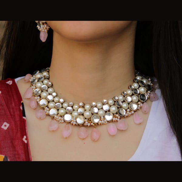 Rose Quartz Necklace Set — BeAbhika
