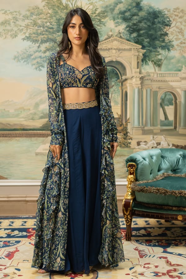 Corolla Jacket Set � Blue — Paulmi and Harsh