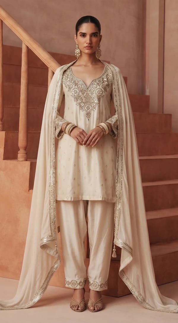 Celestia Mist Embroidered Kurta Set — Basanti Kapde aur Koffee