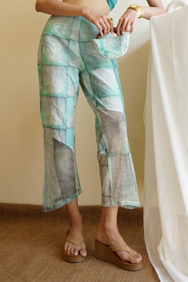 Wave Crinkled Capri Pants — Banana Labs
