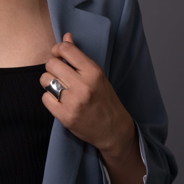 Roller Coaster Ring Silver — Equiivalence