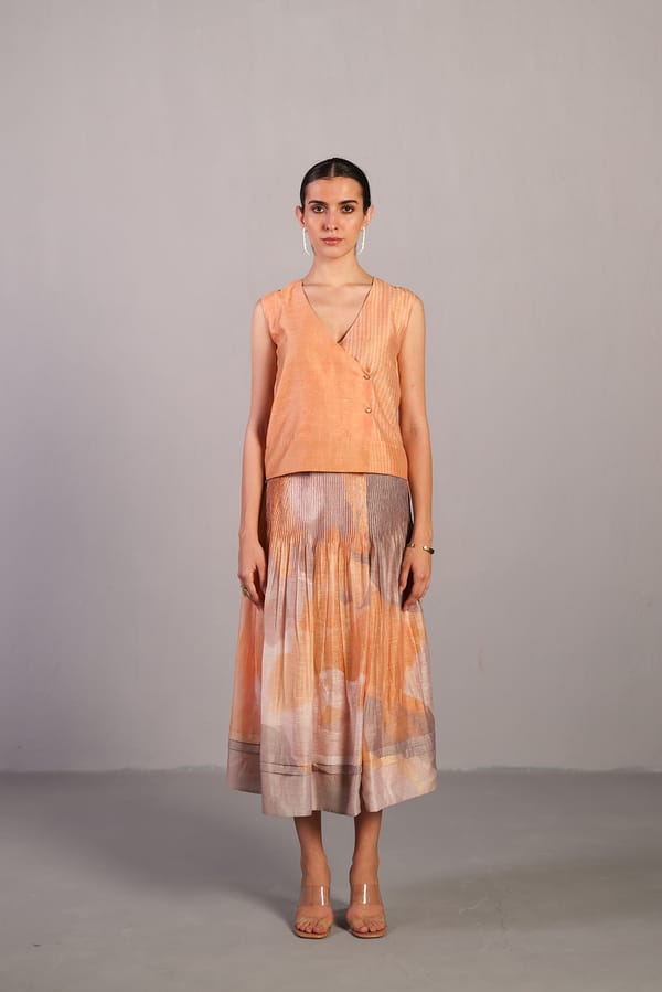 Candy Floss Soft Grey & Orange Skirt Set — CLOS