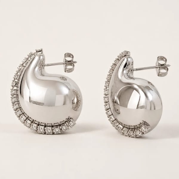 Moonlit Pave Earrings — Nam Jewels