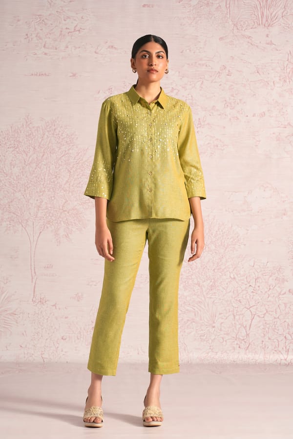 Shimmer Strings Shirt Co-Ord — Kaveri