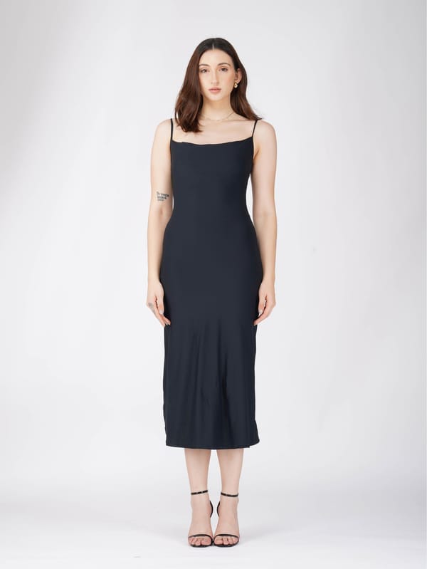 Black Cowl Neck Dress - Glow Dress (Onyx) — Select Staples