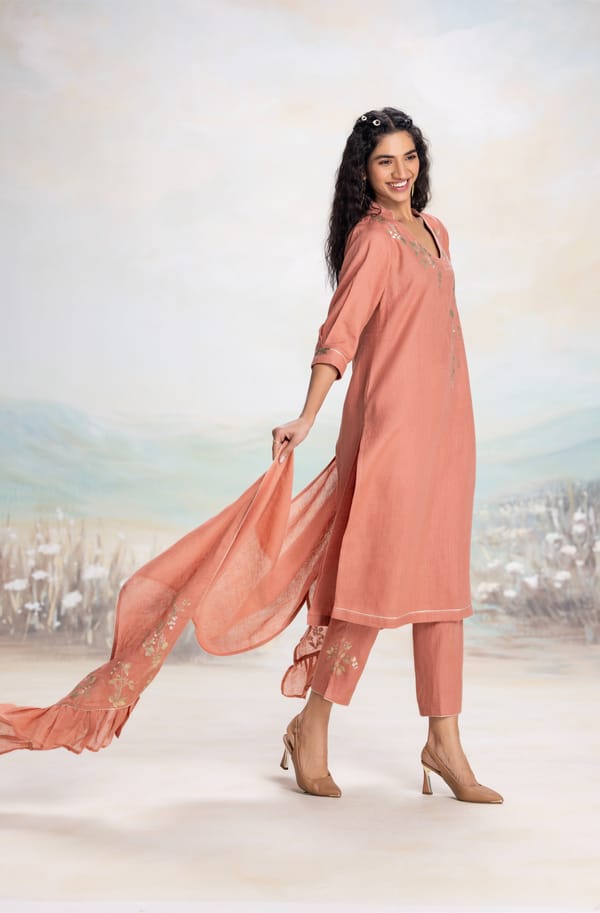 Golden Leaf Dupatta — Kaveri