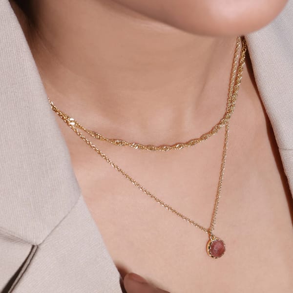 Stacked Pink quardz necklace — Aura Fine Jewellery