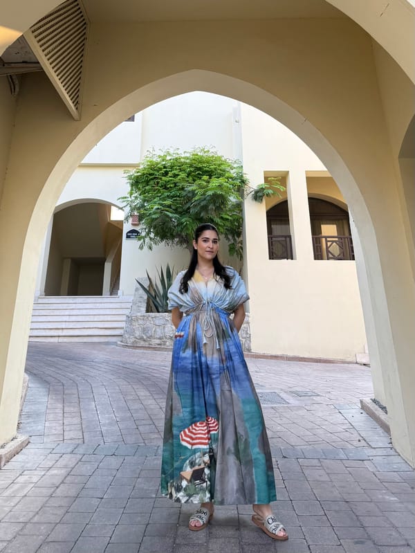 Multicolor Printed Fit and Flare Maxi Dress — GAIMA LABEL