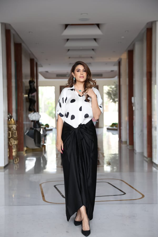 Monochrome Mirage BW Top & Skirt Set — Puja Agarwal