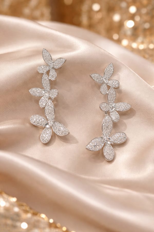 Silvpop Crystal Bloom Vine Earrings — SilvPop Jewels