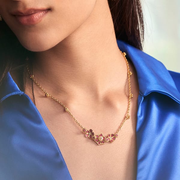 Gulmohar Floral Cluster Necklace — Aulerth