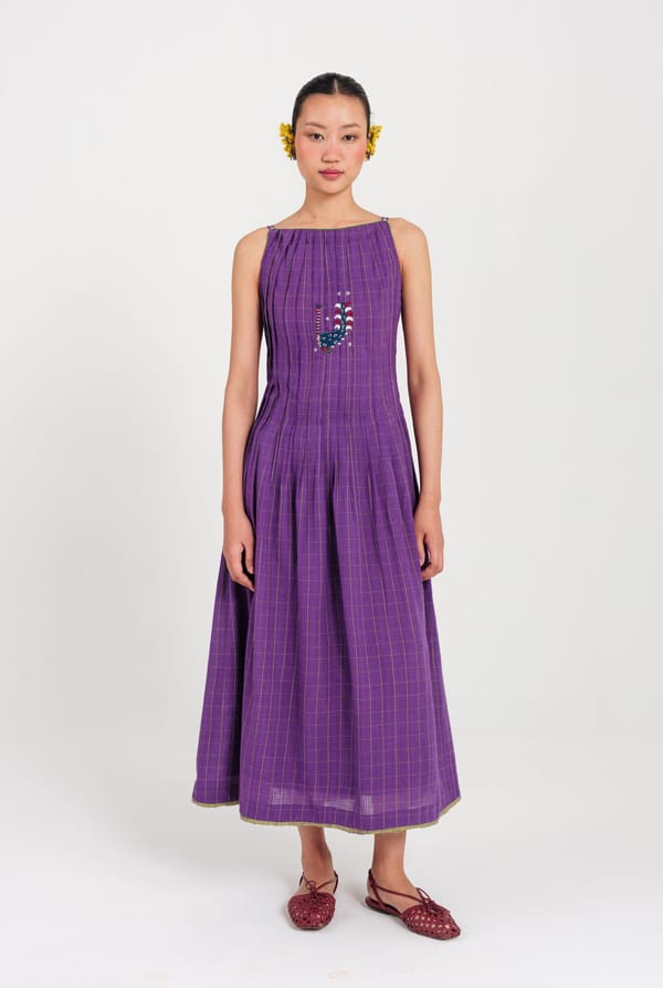 Drift Handloom Pleated Dress — JODI