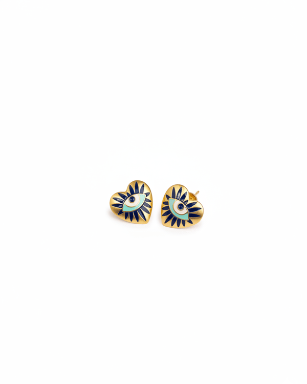 Iris Heart Earrings — Swirl
