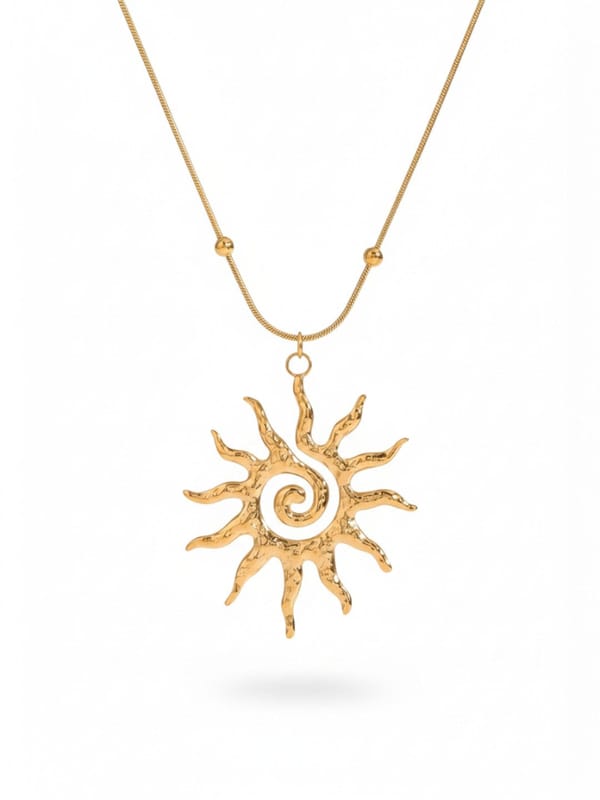 Spiral Sun Pendant Necklace — Cao Jewellery