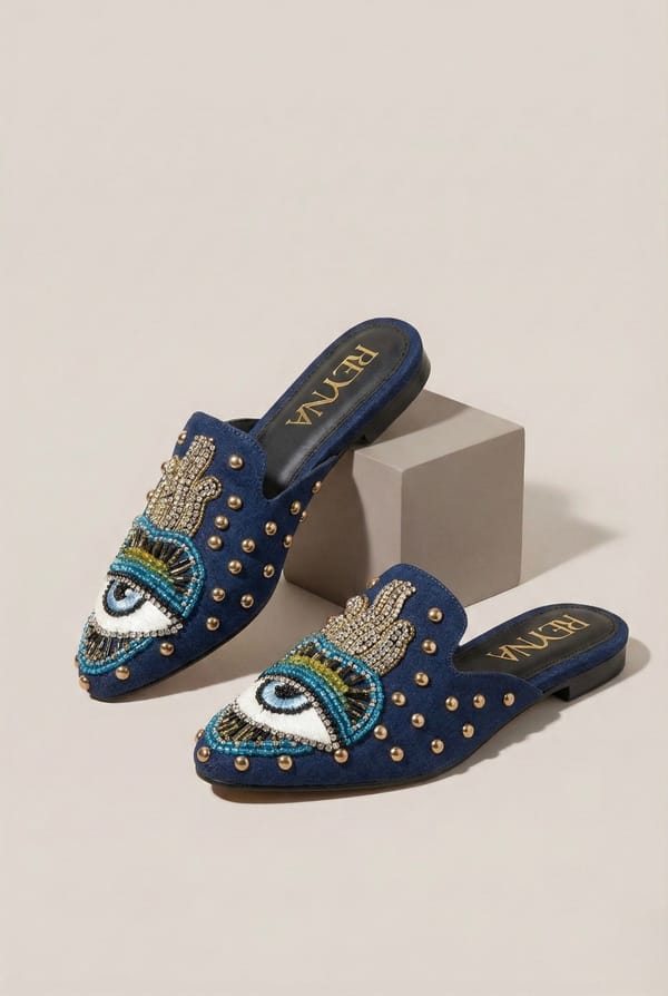 Retro Boheme Embroidered Mule — Reyna