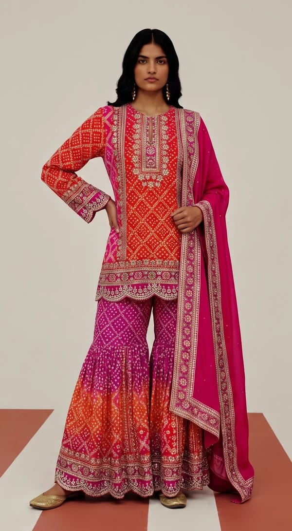 The Amber Prism Sharara Set — Basanti Kapde aur Koffee