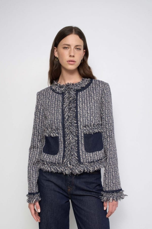 Fringed Tweed Jacket — SALSA JEANS